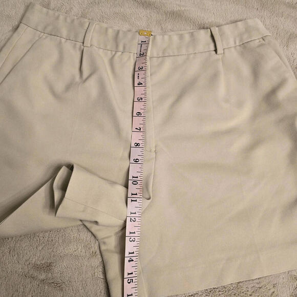 Zara Women's Beige Wide-Leg High Waist Short Pants Classic Preppy Size US XL - Picture 7 of 9